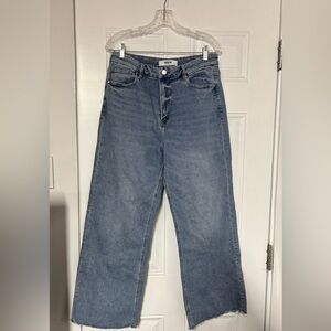 Wide Leg Blue Denim Jeans
